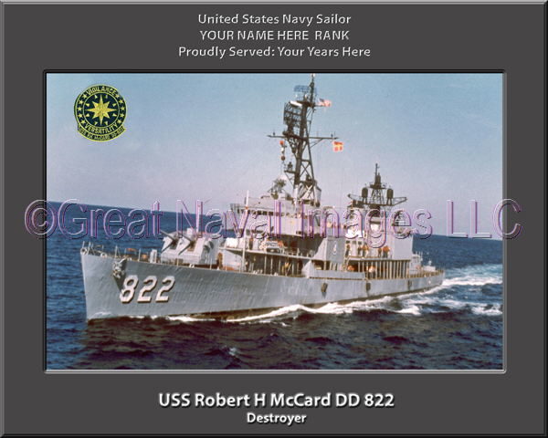 USS Robert H Mccard DD 822 Personalized Navy Ship Photo