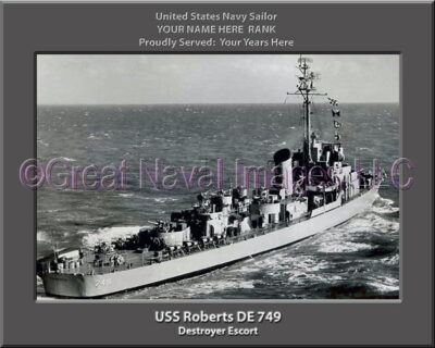 USS Roberts DE 749 Personalized Navy Ship Photo