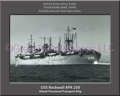 USS Rockwall APA 230 Personalized Ship Photo on Canvas