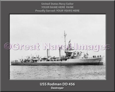 USS Rodman DD 456 Personalized Navy Ship Photo