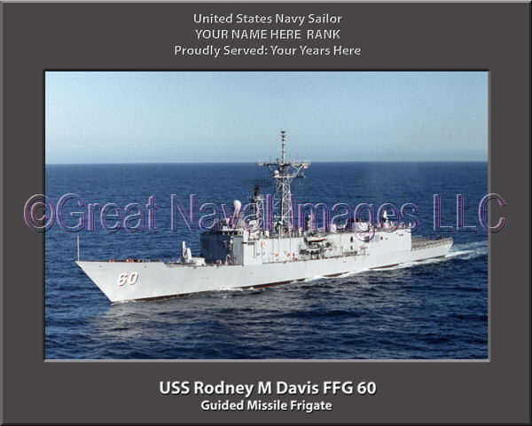 USS Rodney M Davis FFG 60 Personalized Ship Photo on Canvas