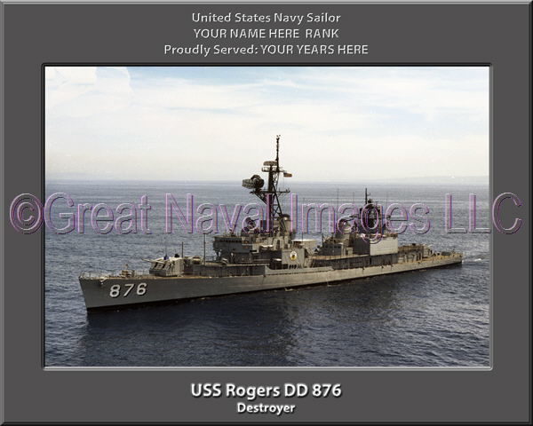 USS Rogers DD 876 Personalized Navy Ship Photo