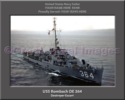 USS Rombach DE 364 Personalized Navy Ship Photo