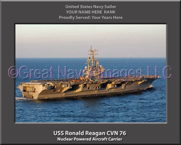 USS Ronald Reagan CVN 76 Personalized Photo on Canvas