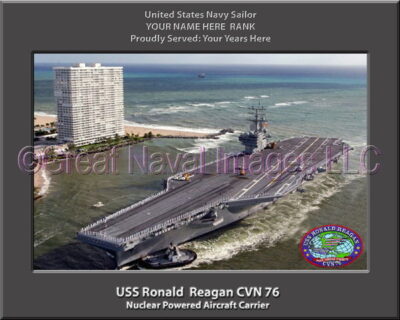 USS Ronald Reagan CVN 76 Personalized Photo on Canvas