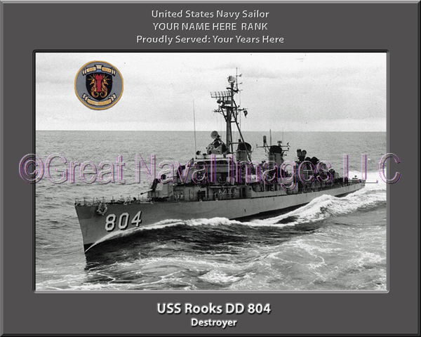 USS Rooks DD 804 Personalized Navy Ship Photo
