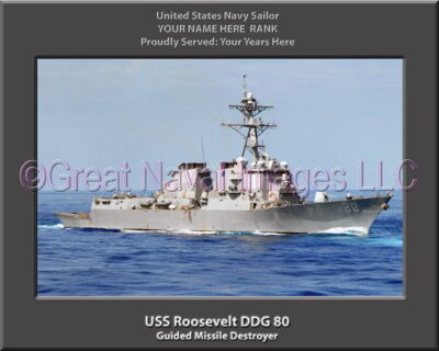 USS Roosevelt DDG 80 Personalized Navy Ship Photo
