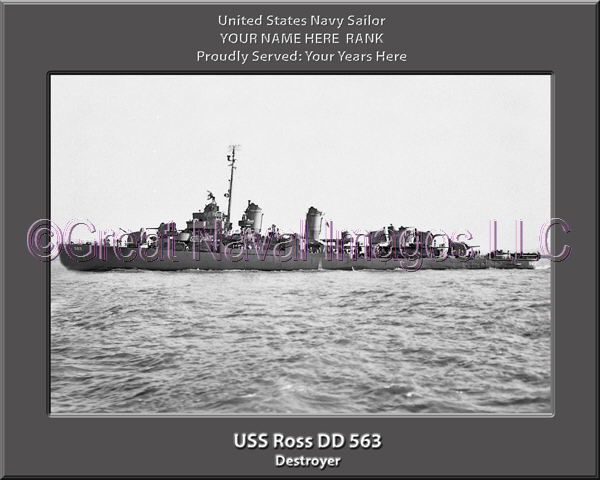 USS Ross DD 563 Personalized Navy Ship Photo