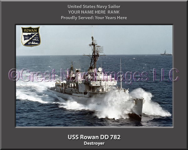 USS Rowan DD 782 Personalized Navy Ship Photo