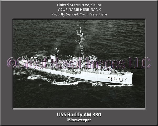 USS Ruddy AM 380 Personalized Photo on Canvas
