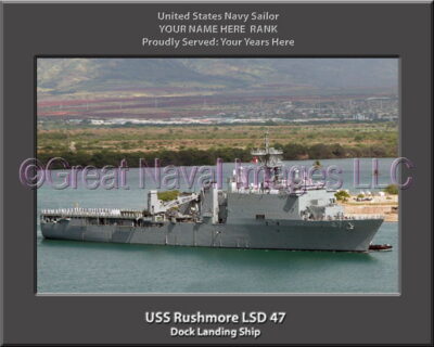 USS Rushmore LSD 47 Personalized Navy Ship Photo