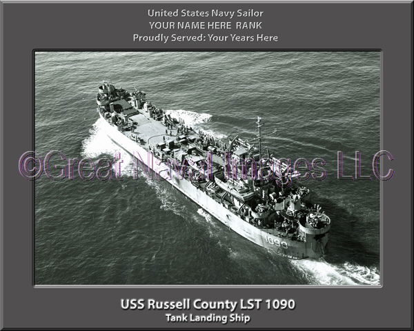 USS Russell County LST 1090 Personalized Navy Ship Photo