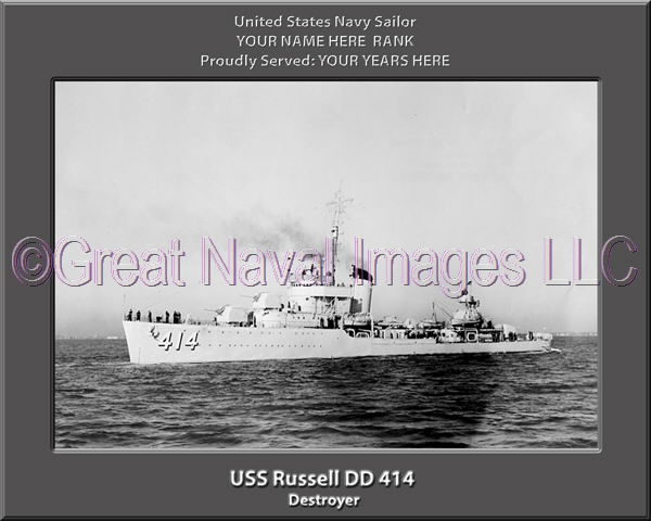 USS Russell DD 414 Personalized Navy Ship Photo