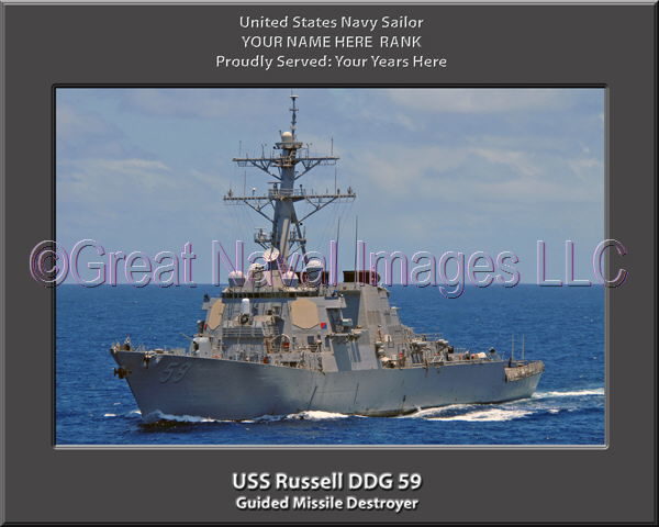 USS Russell DDG 59 Personalized Navy Ship Photo