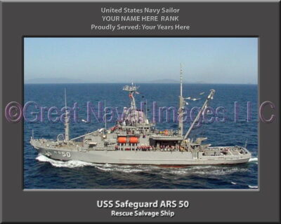 USS Safeguard ARS 50 Personalized Navy Ship Photo