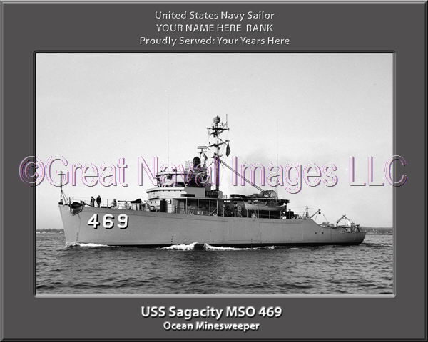 USS Sagacity MSO 469 Personalized Photo on Canvas
