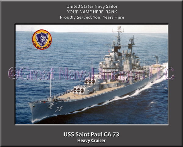 USS Saint Paul CA 73 Personalized Navy Ship Photo Printed on Canvas