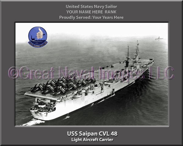 USS Saipan CVL 48 Personalized Photo on Canvas