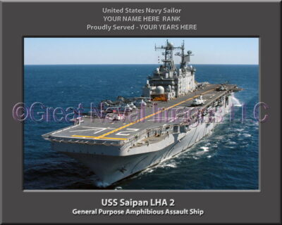 USS Saipan LHA 2 Personalized Navy Ship Photo
