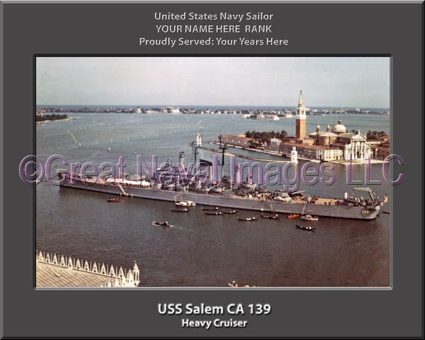 USS Salem CA 133 Personalized Navy Ship Photo Printed on Canvas