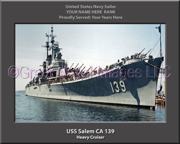 USS Salem Ca 139 Personalized Navy Ship Photo Printed on Canvas