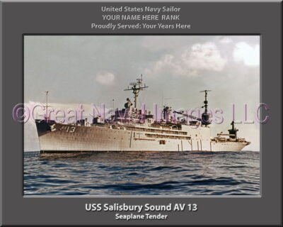 USS Salisbury Sound AV 13 Personalized Navy Ship Photo