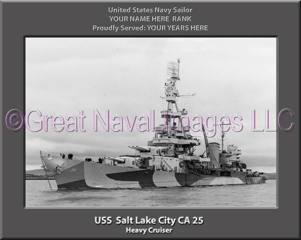 USS Salt Lake City CA 25 Personalized Navy Ship Photo Printed on Canvas