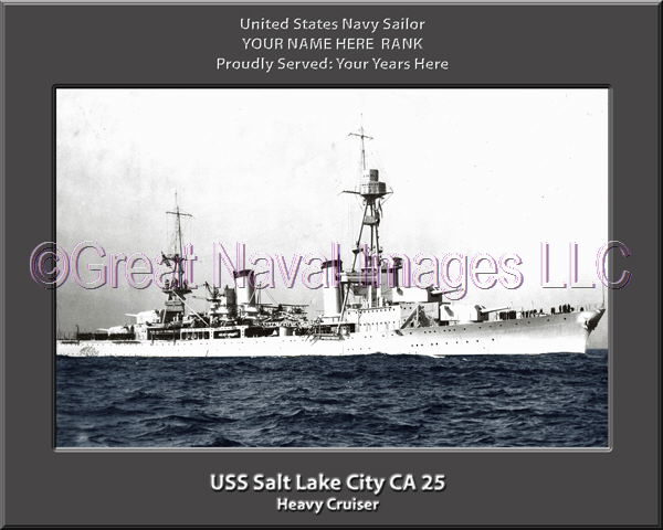 USS Salt Lake City CA 25 Personalized Navy Ship Photo Printed on Canvas