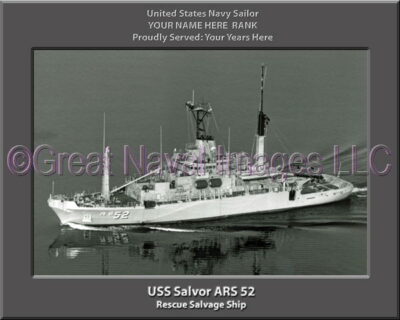 USS Salvor ARS 52 Personalized Navy Ship Photo