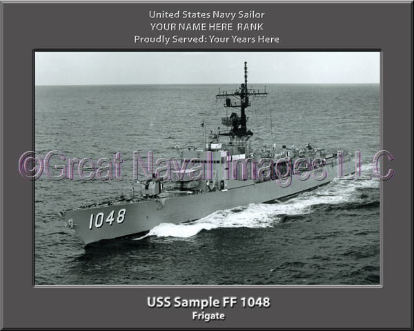 USS Sample FF 1048 Personalized Ship Photo on Canvas