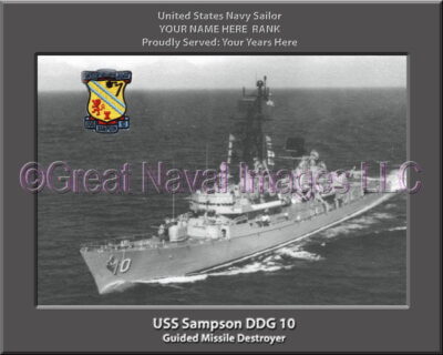 USS Sampson DDG 10 Personalized Navy Ship Photo
