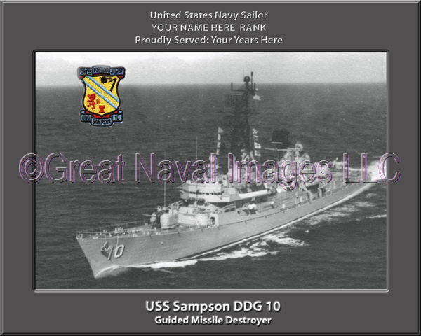 USS Sampson DDG 10 Personalized Navy Ship Photo ⋆ Personalized US