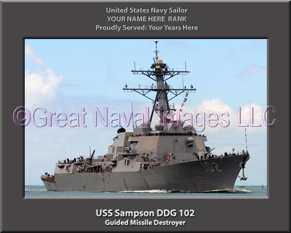 USS Sampson DDG 102 Personalized Navy Ship Photo