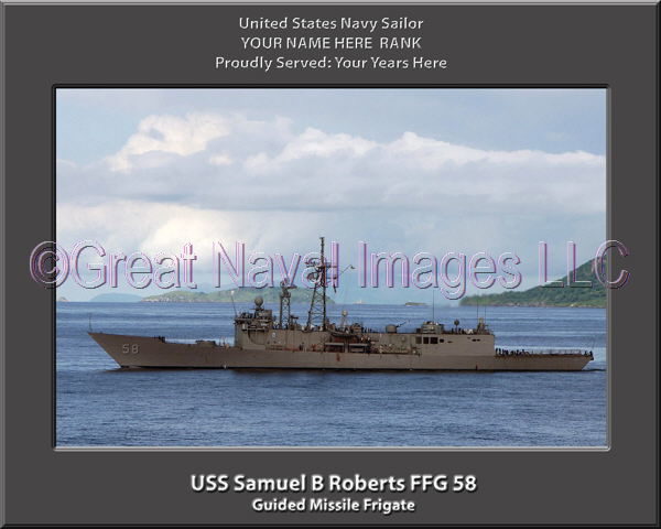USS Samuel B Roberts FFG 58 Personalized Ship Photo on Canvas