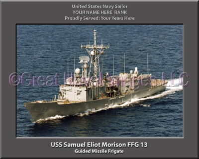 USS Samuel Eliot Morison FFG 13 Personalized Ship Photo on Canvas