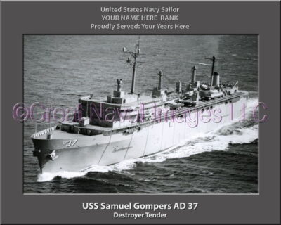 USS Samuel Gompers AD 37 Personalized Navy Ship Photo