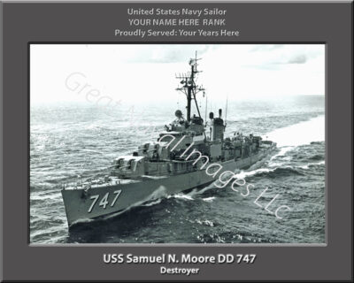 USS Samuel N Moore DD 747 Personalized Navy Ship Photo