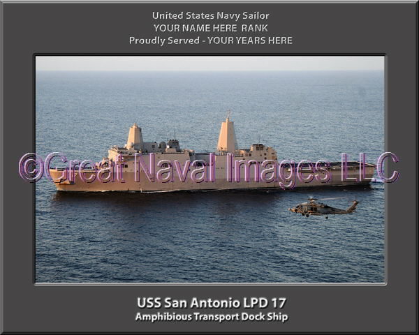USS San Antonio LPD 17 Personalized Navy Ship Photo