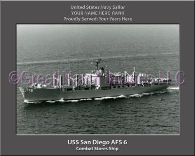USS San Diego AFS 6 Personalized Navy Ship Photo