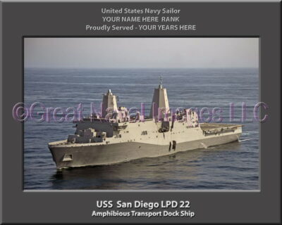 USS San Diego LPD 2 Personalized Navy Ship Photo