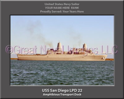USS San Diego LPD 22 Personalized Navy Ship Photo