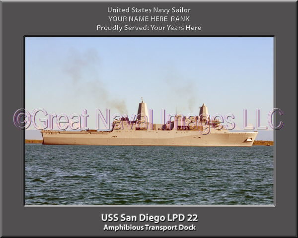USS San Diego LPD 22 Personalized Navy Ship Photo