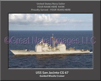 USS San Jacinto CG 56 Personalized Navy Ship Photo Printed on Canvas