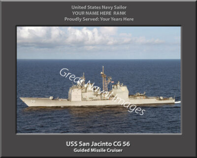 USS San Jacinto CG 56 Personalized Navy Ship Print