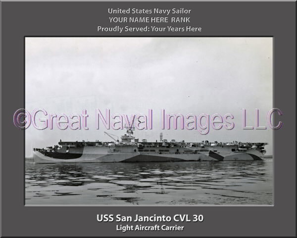 USS San Jacinto CVL 30 Personalized Photo on Canvas