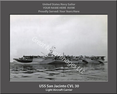 USS San Jacinto CVL 30 Personalized Navy Ship Photo