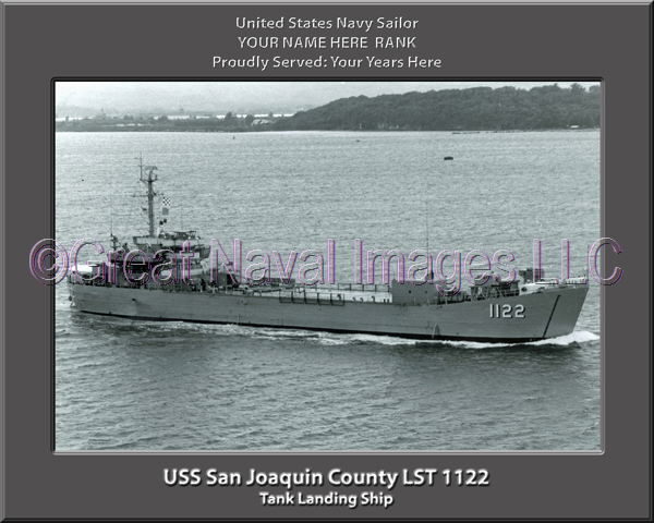 USS San Joaquin County LST 1122 Personalized Navy Ship Photo