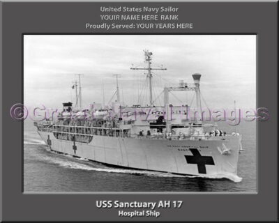 USS Sanctuary AH 17 Personalized Navy Ship Photo