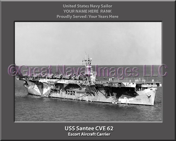 USS Santee CVE 29 Personalized Photo on Canvas