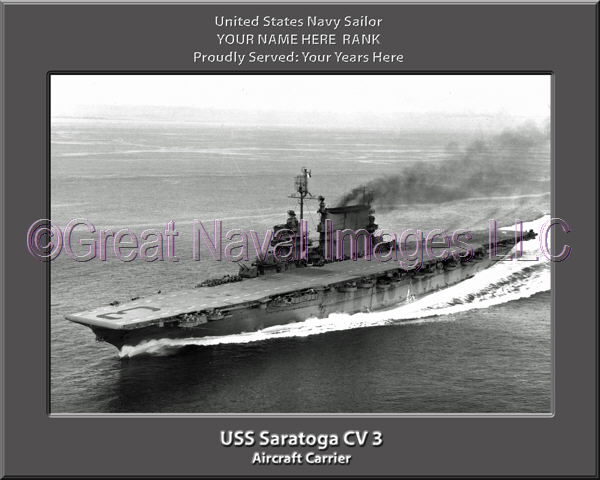 USS Saratoga CV 3 Personalized Photo on Canvas